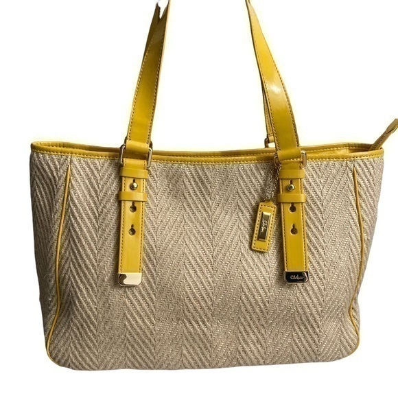 Cole Haan Handbags - Cole haan wicker and yellow Jersey sea eat west tote nwt